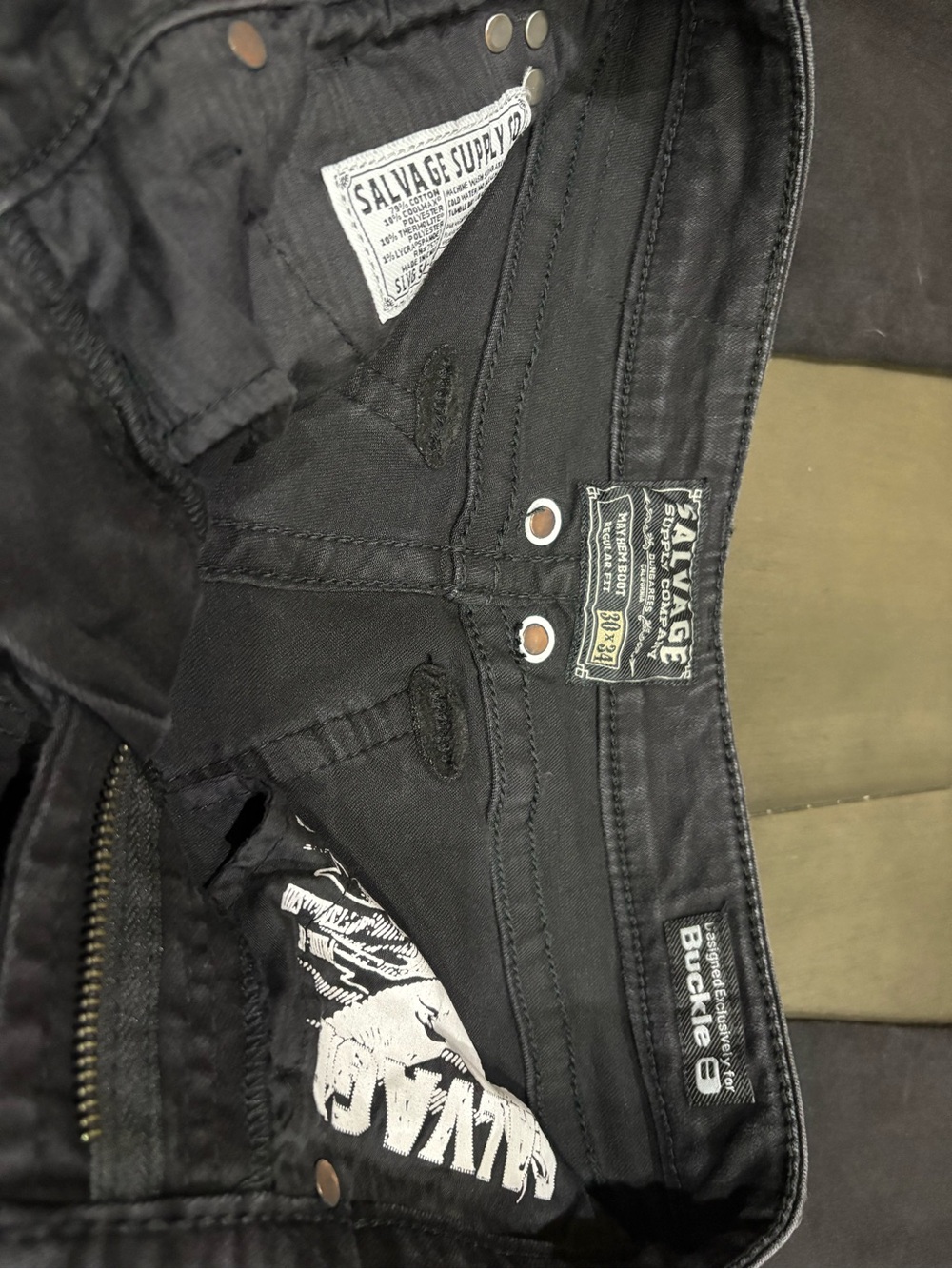 30x34 Salvage Men's Bootcut Jeans - Picture 5 of 7